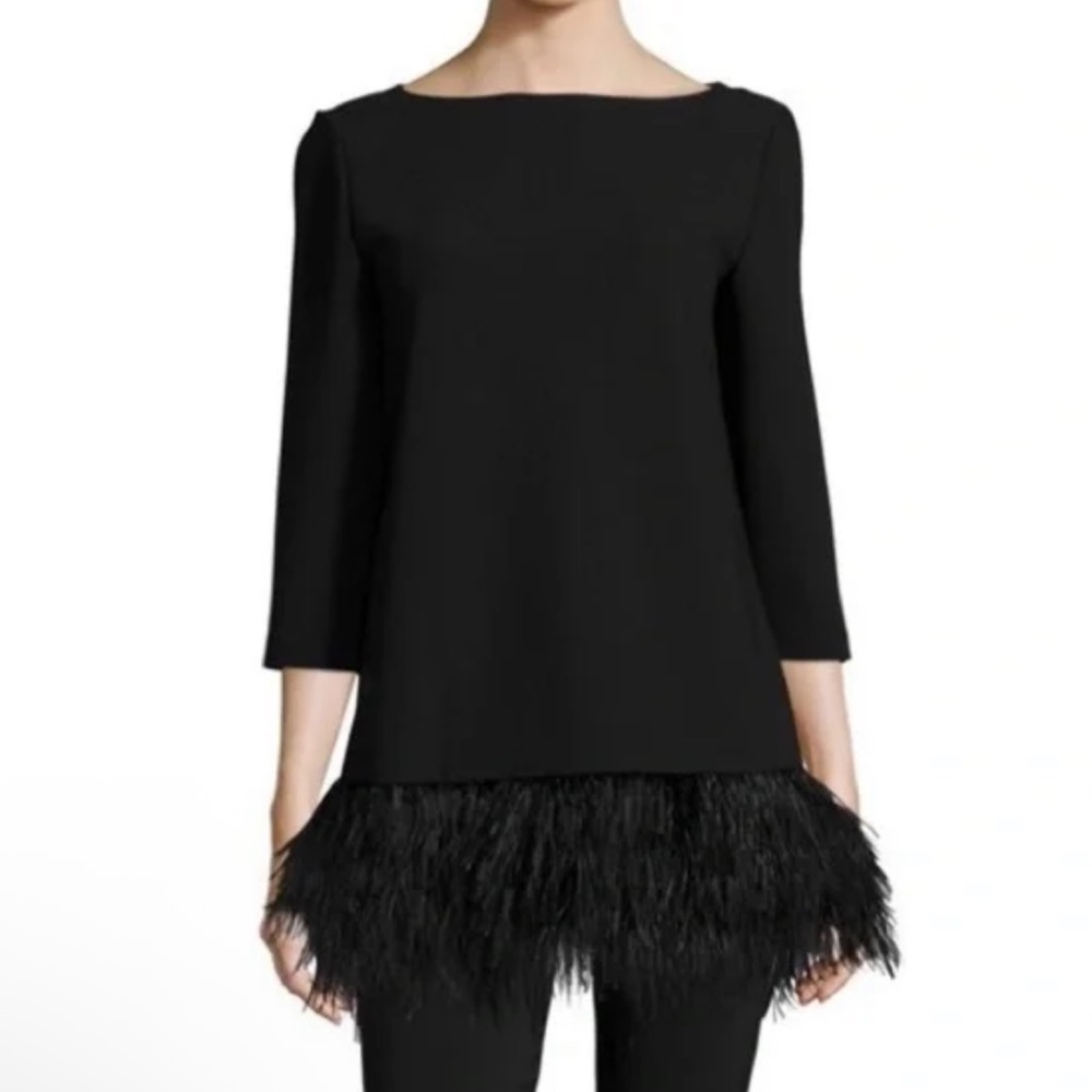 Kate Spade Black Feather Top Size 14 New With Tags
